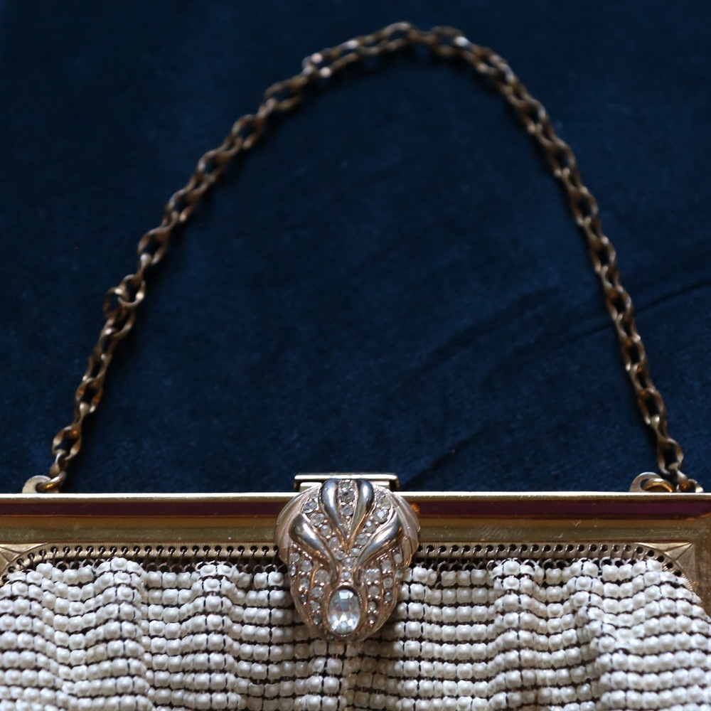 White and Gold vintage evening bad